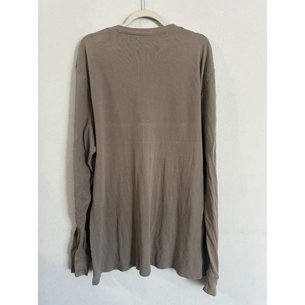 True Religion Men’s XXL Taupe Long Sleeve Henley Shirt Embroidered Logo Casual - Picture 4 of 7